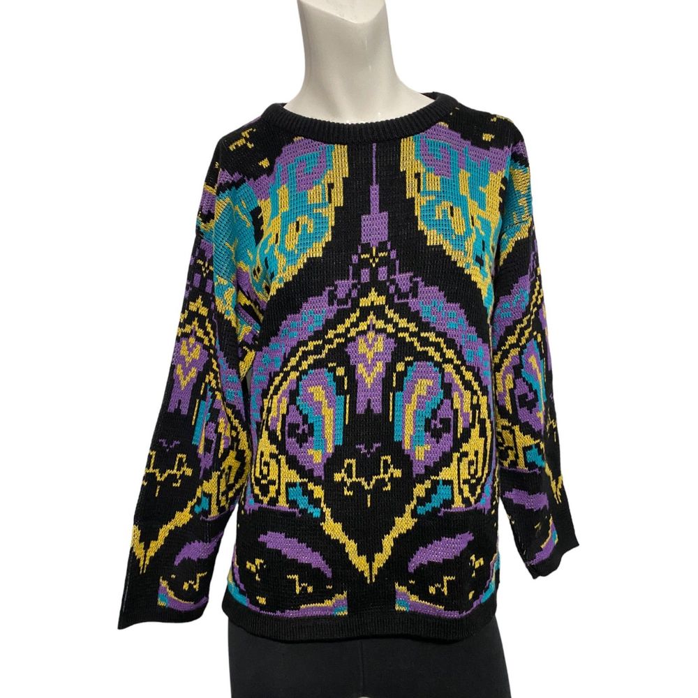 Fortune Knits Inc Made In USA Womens Vintage Sweater Multi Color Size M/L